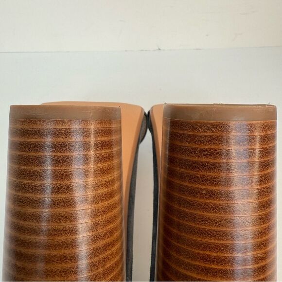 Steve Madden Chic Dressy Suede Leather Block Heeled Sandals-Sz 8-Blue Grey - Picture 9 of 12